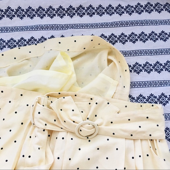 VINTAGE Yellow Polka Dot Midi Skirt - Picture 4 of 7